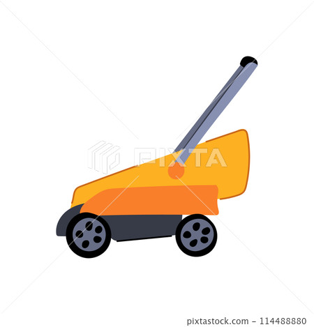 cut lawn mower cartoon vector illustration 114488880