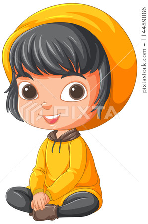 Cheerful Child in Yellow Outfit 114489086
