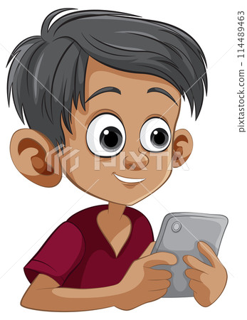 Young Boy Engaged with Digital Tablet Young Boy Engaged with Digital Tablet 114489463