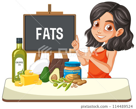 Healthy Fats Educational Illustration Healthy Fats Educational Illustration 114489524