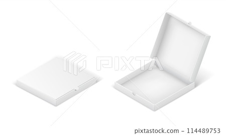 Pizza boxes of carton realistic vector illustration set 114489753