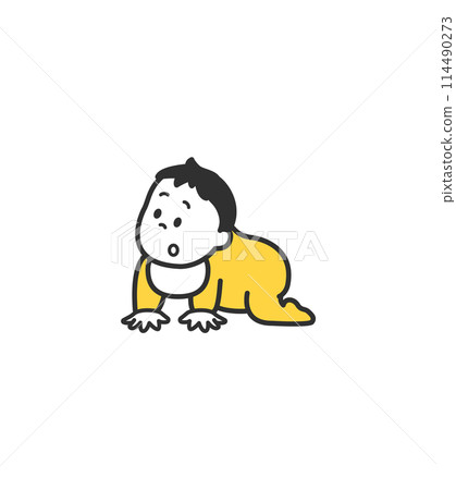 Illustration of a baby crawling Illustration of a baby crawling 114490273