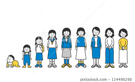 Illustration of a woman's life stage 114490298