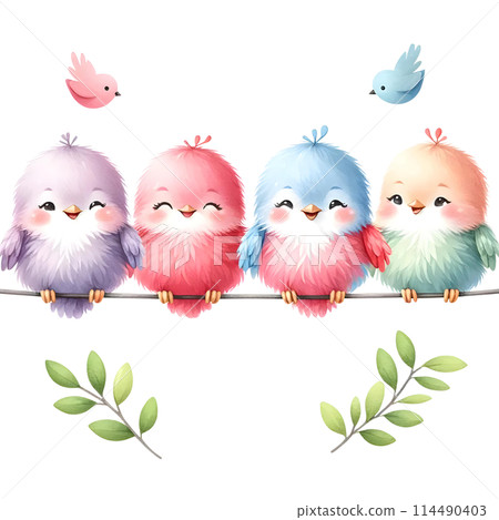 four birds on the wire 114490403