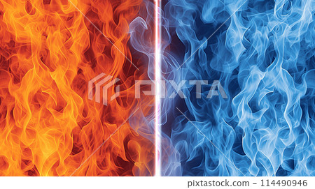 《紅藍戰鬥火焰背景》<AI生成素材> 《紅藍戰鬥火焰背景》<AI生成素材> 114490946