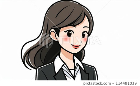 Businessman Businesswoman Image White Background 114491039