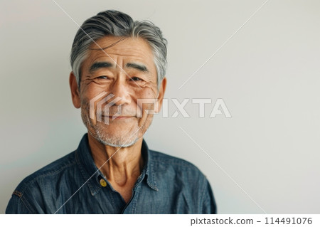 日本祖父肖像(年長、老人、敬老日、父親節) 日本祖父肖像(年長、老人、敬老日、父親節) 114491076