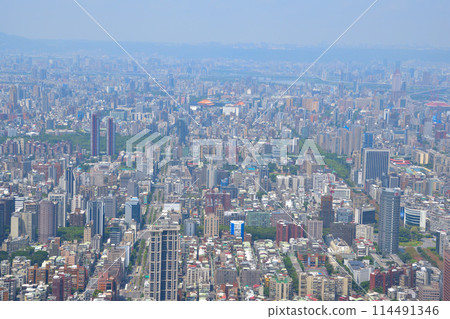 Cityscape Taipei City View from Taipei 101 Cityscape Taipei City View from Taipei 101 114491346