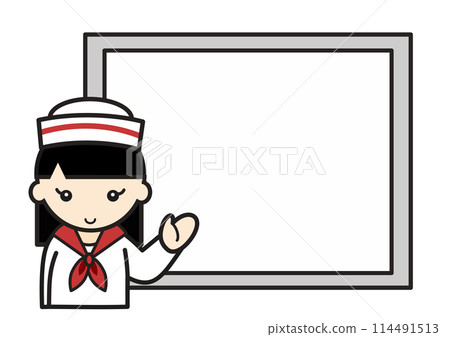 Copy space: Girl in a sailor costume 114491513