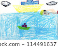海洋、船隻和人物的兒童畫 114491637