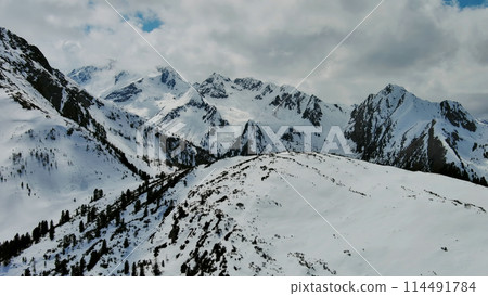 Snow Alp mountain range landscape Snow Alp mountain range landscape 114491784