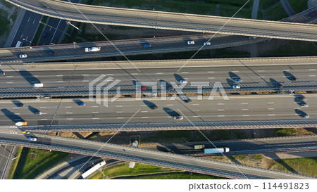 Lot of cars on modern road junction Lot of cars on modern road junction 114491823