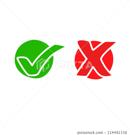 Yes no button, yes tick and no cross buttons vector 114492138