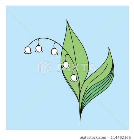 簡單的鈴蘭插畫顏色02 簡單的鈴蘭插畫顏色02 114492166