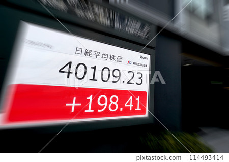 日本東京市景 日經平均股價超過4萬日圓...市內股價板（收盤價）=4日、日本橋兜町 114493414
