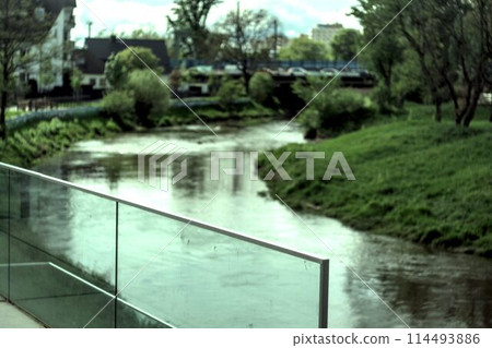 water canal in the city park water canal in the city park 114493886