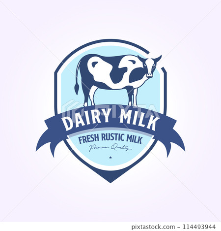 vintage dairy milk logo template vector illustration design. classic retro cattle and beef icon vintage dairy milk logo template vector illustration design. classic retro cattle and beef icon 114493944