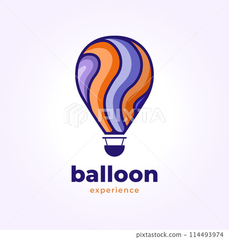 air balloon logo design vector. air transportation template illustration. air exploration icon air balloon logo design vector. air transportation template illustration. air exploration icon 114493974