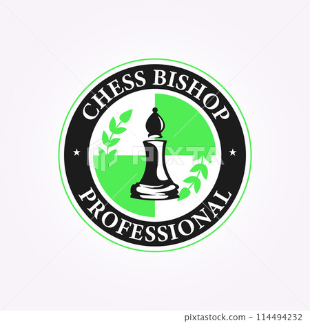 circle emblem chess bishop logo template. wheat elements in vintage vector chessboard illustration circle emblem chess bishop logo template. wheat elements in vintage vector chessboard illustration 114494232