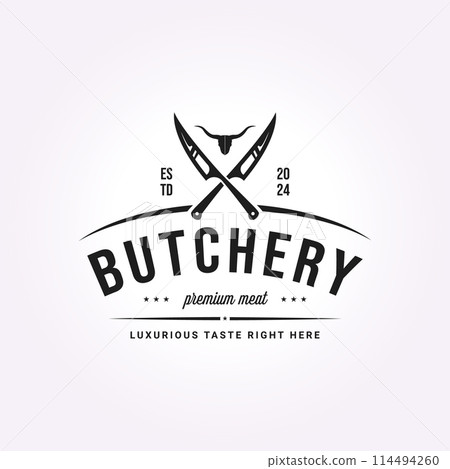 butchery logo icon design icon vector vintage 114494260