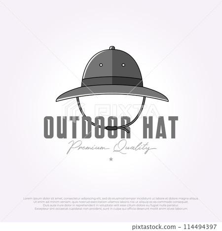 outdoor hat logo icon design vector. cowboy style vintage illustration outdoor hat logo icon design vector. cowboy style vintage illustration 114494397