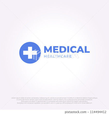 hospital flat logo design. plus templates for medical 114494412