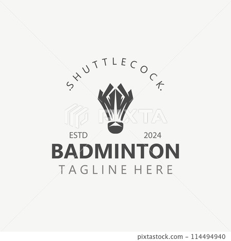 Badminton Shuttlecock logo icon design for Sport logo and Badminton Championship club, competititon isolated background 114494940