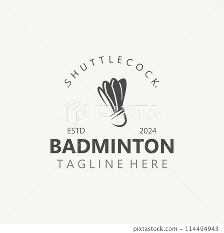 Badminton Shuttlecock logo icon design for Sport logo and Badminton Championship club, competititon isolated background 114494943