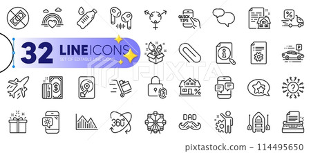 Outline set of Education, Technical documentation and Phone messages line icons for web with Question mark, Push cart, Star thin icon. Water bottle, Headphone, Lgbt pictogram icon. Boat. Vector Outline set of Education, Technical documentation and Phone messages line icons for web with Question mark, Push cart, Star thin icon. Water bottle, Headphone, Lgbt pictogram icon. Boat. Vector 114495650