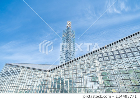 "Akita Prefecture" Blue sky and Port Tower scenery, Akita City 114495771