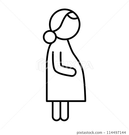 Pregnancy icon in thin line style Vector illustration graphic design Pregnancy icon in thin line style Vector illustration graphic design 114497144