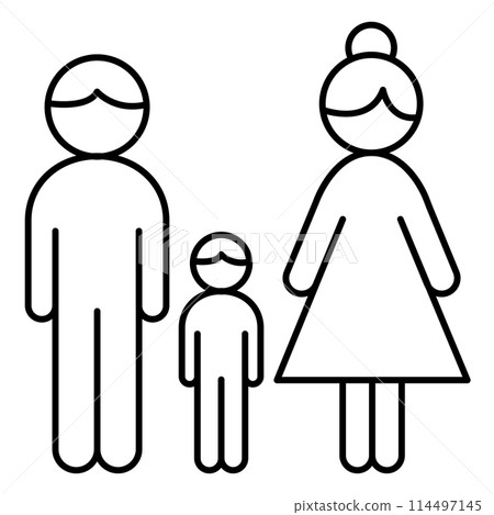 Family icon in thin line style Vector illustration graphic design Family icon in thin line style Vector illustration graphic design 114497145