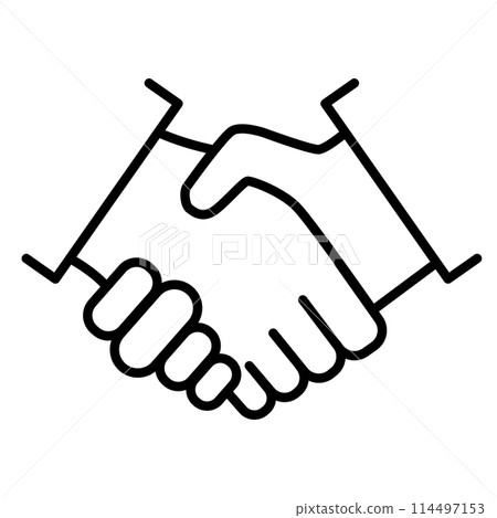 Shake hand icon in thin line style Vector illustration graphic design Shake hand icon in thin line style Vector illustration graphic design 114497153