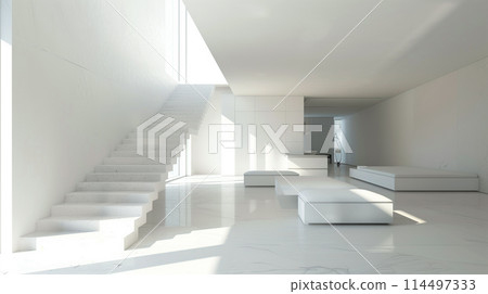 Minimalist white space, interior 114497333