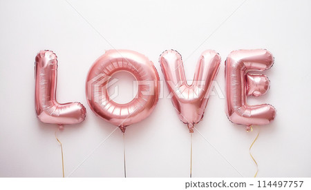 Balloon lettering. LOVE. AI generated image. Balloon lettering. LOVE. AI generated image. 114497757