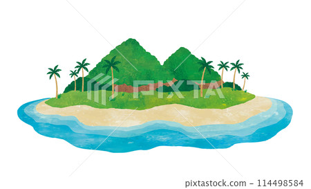 Island, mountain and sea watercolor Island, mountain and sea watercolor 114498584