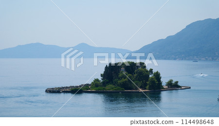 Various attractions on the island of Corfu Greece streets Ocean sea beauty of nature boats famous places for tourists. High quality Various attractions on the island of Corfu Greece streets Ocean sea beauty of nature boats famous places for tourists. High quality 114498648