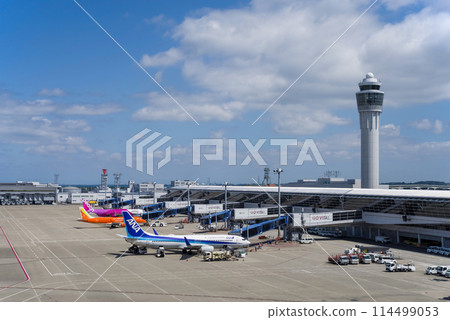 從中部國際機場眺望新特麗亞 Sky Deck、控制塔和停放的國內客機 從中部國際機場眺望新特麗亞 Sky Deck、控制塔和停放的國內客機 114499053