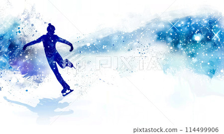 Winter joy - abstract ice skating silhouette Winter joy - abstract ice skating silhouette 114499906