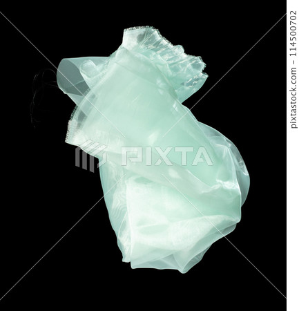 Off White Organza fabric flying in curve shape, Piece of textile White Organza fabric throw fall in air. Black background isolated motion blur Off White Organza fabric flying in curve shape, Piece of textile White Organza fabric throw fall in air. Black background isolated motion blur 114500702