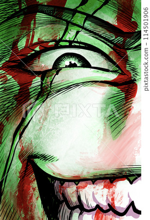 居高臨下的眼睛特寫插圖 居高臨下的眼睛特寫插圖 114501906