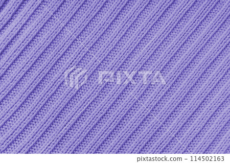Jersey textile background , violet diagonal striped knitted fabric, cloth surface 114502163