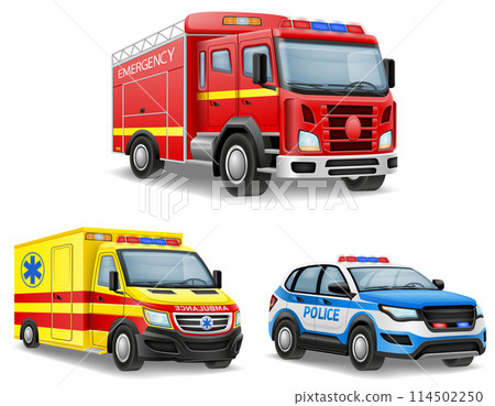 automobile of various emergency and rescue services car vector illustration automobile of various emergency and rescue services car vector illustration 114502250