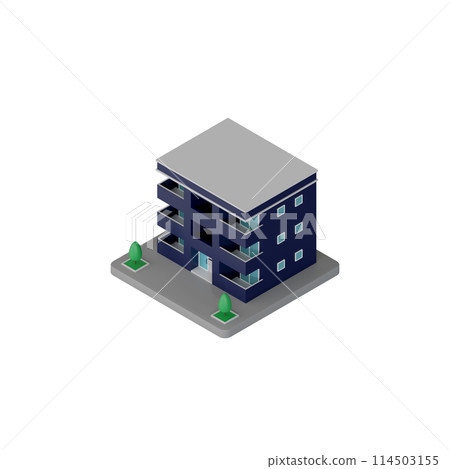 3DCG|等距|公寓/公寓的外觀 3DCG|等距|公寓/公寓的外觀 114503155
