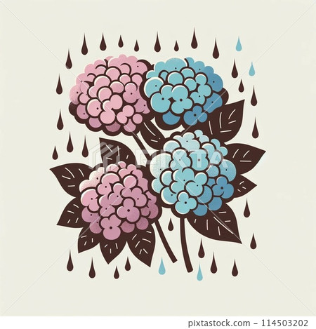 七彩繡球花和雨 114503202