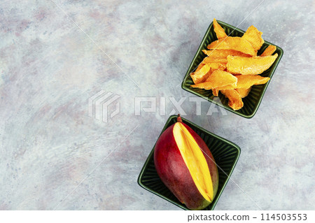 Dried and fresh mango fruit Dried and fresh mango fruit 114503553