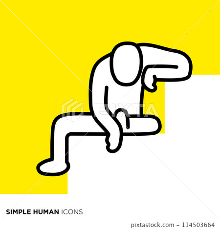 Simple human icon series, person walking up stairs 114503664
