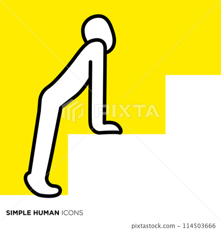 Simple human icon series, person leaning forward and looking up 114503666