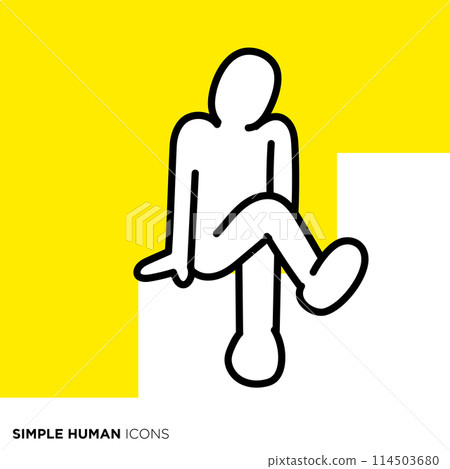 Simple human icon series, person relaxing and sitting on stairs Simple human icon series, person relaxing and sitting on stairs 114503680