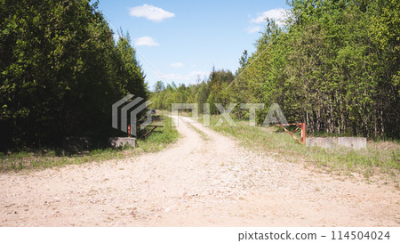 rural road summer background blue sky 114504024